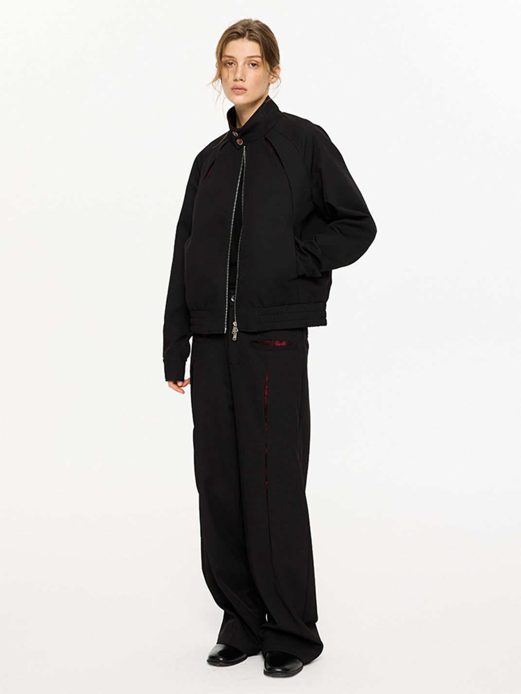 KREATE | Slash Opening Floral Lining Straight Leg Pants - PSYLOS 1, KREATE | Slash Opening Floral Lining Straight Leg Pants, Bottoms, KREATE, PSYLOS 1